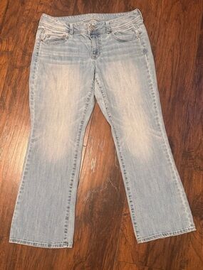 American Eagle Outfitters Kick Boot Stretch Jeans Women's  Size 14 Short Denim